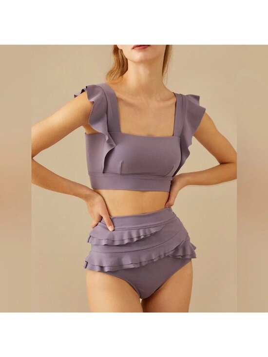 Visual Mood Other - NWT Visual Mood SERENA RUFFLED BIKINI SET - LAVENDER size XS S